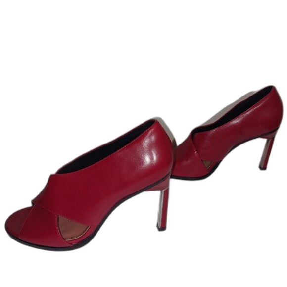 DEREK LAM Women's Leather Trey Stiletto 4" Heel Lipstick Red Size 7.5B EUC - Picture 8 of 16